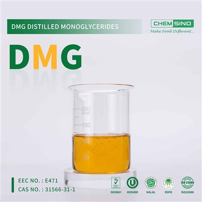 Pārtikas rūpniecībā destilēti monoglicerīdi DMG šķidrums desertam CAS Nr. 26545-74-4